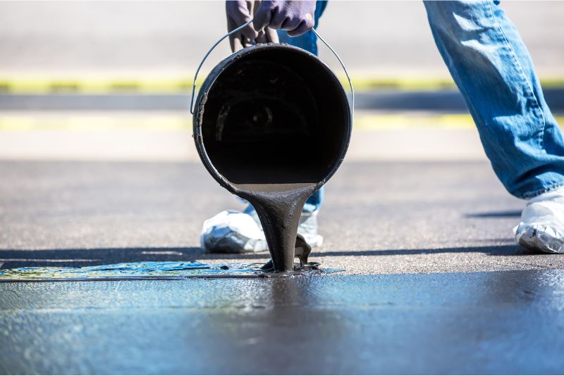 A photo of epoxyresin being poured