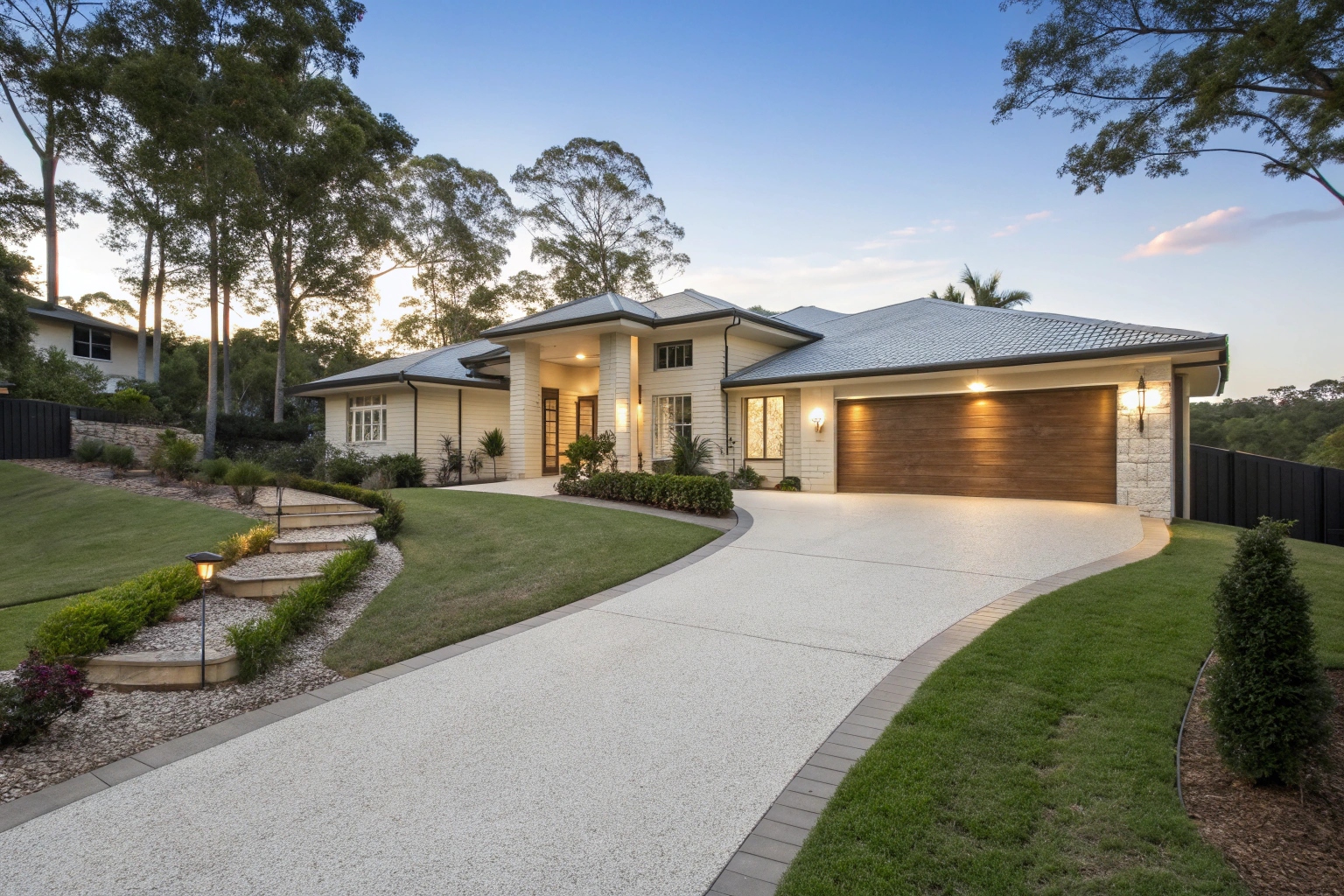 Professional driveway coating Brisbane transforming home entrance and boosting curb appeal