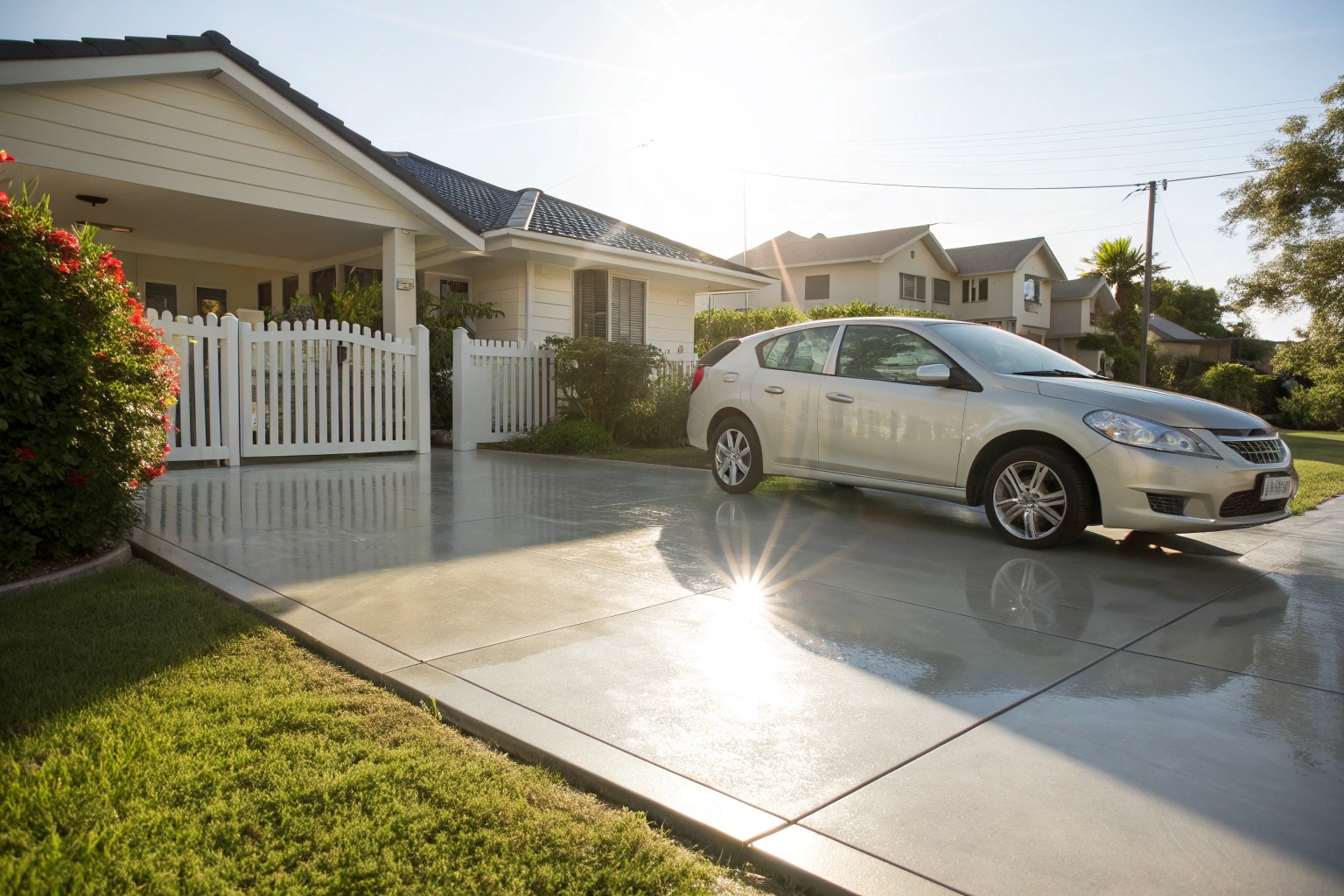 Durable driveway coating Brisbane providing smooth surface for daily vehicle use