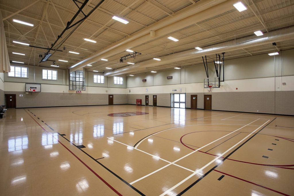 Gymnasium epoxy flooring installation for Brisbane educational facilities